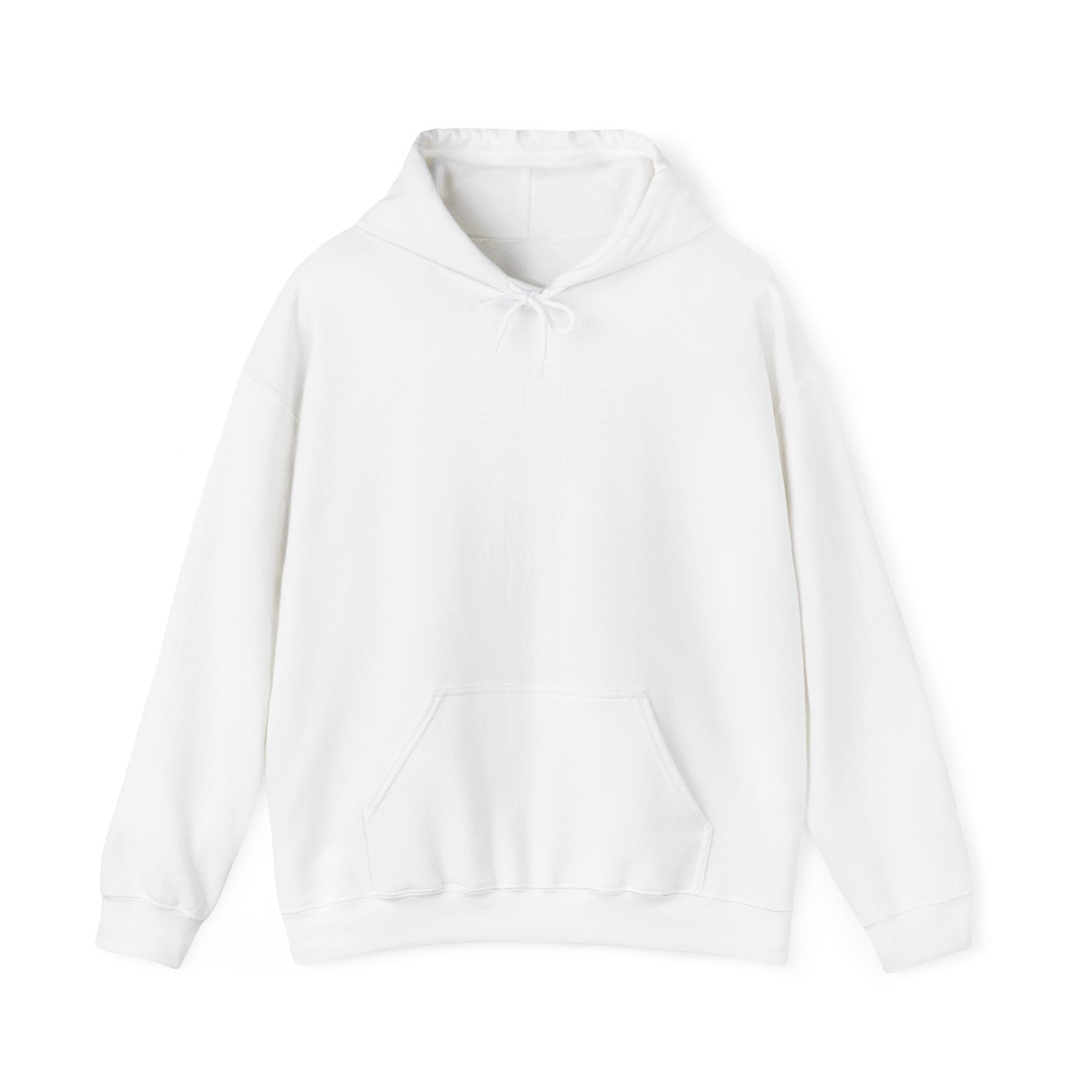 Art Lover Hoodie — "LOVE LIVE ART." Minimalist Graphic Hoodie