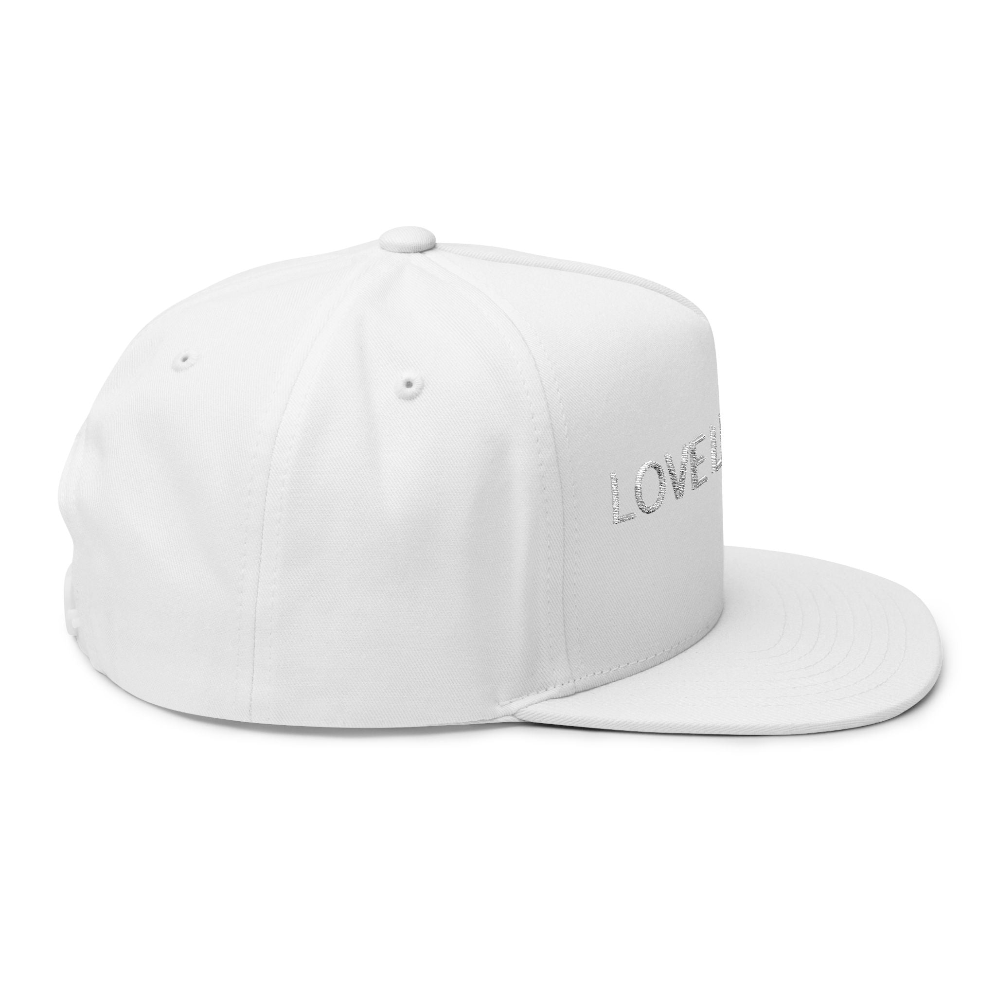 Flat Bill Cap — "LOVE LIVE ART." Embroidered Snapback (Minimalist Streetwear)