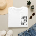 Love Live Art T-Shirt — Minimalist Typography Tee for Artists & Art Lovers